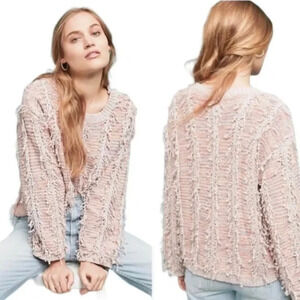 RAGA Pink Textured Shaggy  Knit Sweater M
